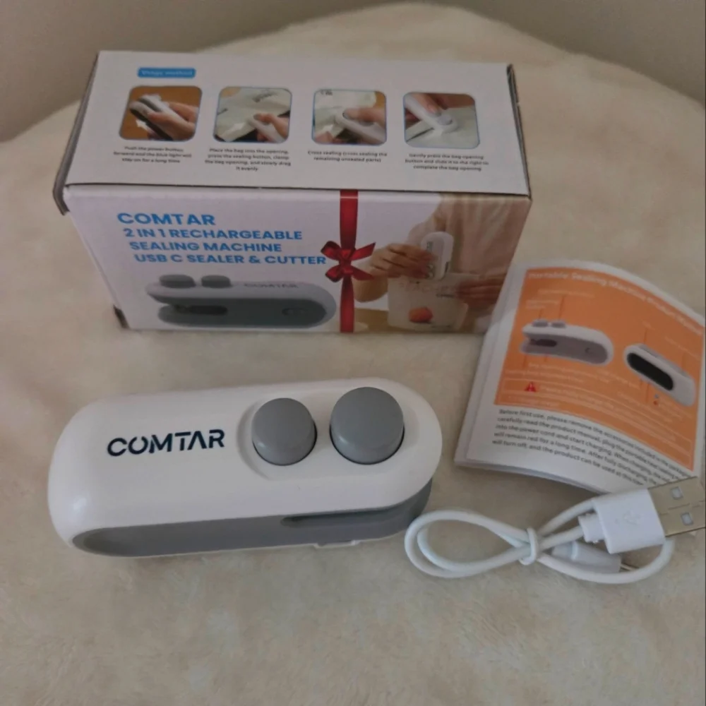 🪷5/25! COMTAR Rechargeable 2in1 Mini Portable Bag Sealer & Cutter NIB